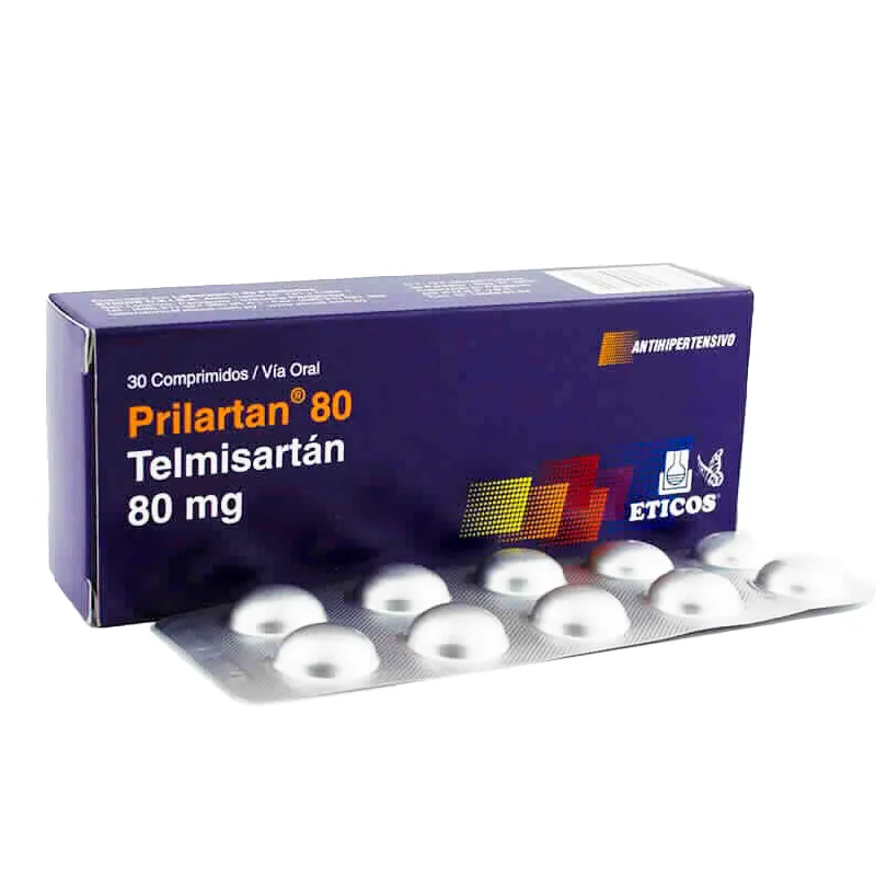 Prilartan 80 Telmisartán 80 mg - Contenido de 30 comprimidos