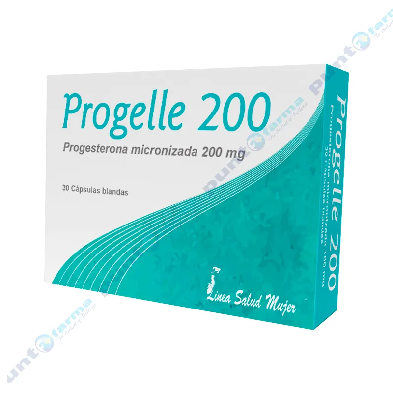 Progelle Progesterona Micronizada 200 mg - Caja de 30 Cápsulas