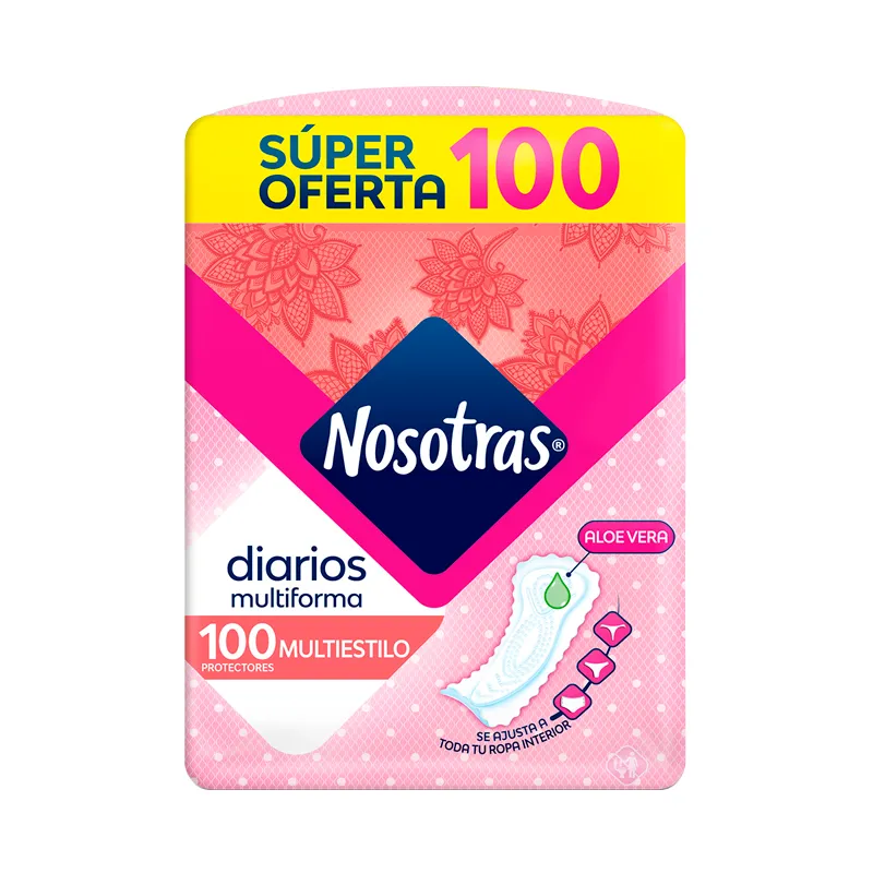 Protectores Diarios Multiestilo Bob Nosotras con Aloe Vera  - Cont. 100 unidades