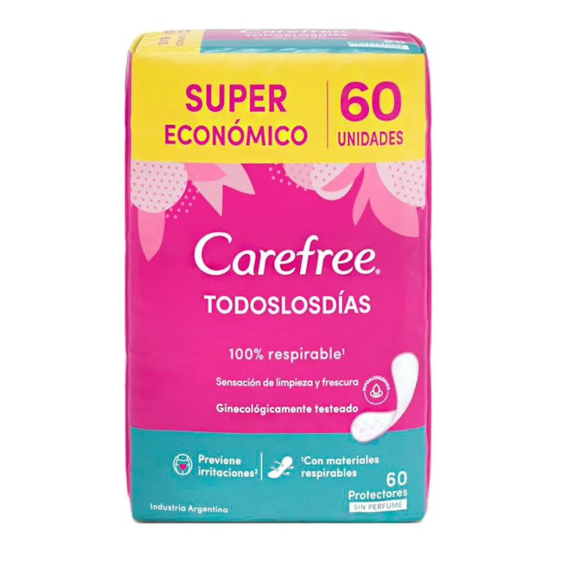 Protectores Diarios Todos los dias Carefree - Cont 60 unidades