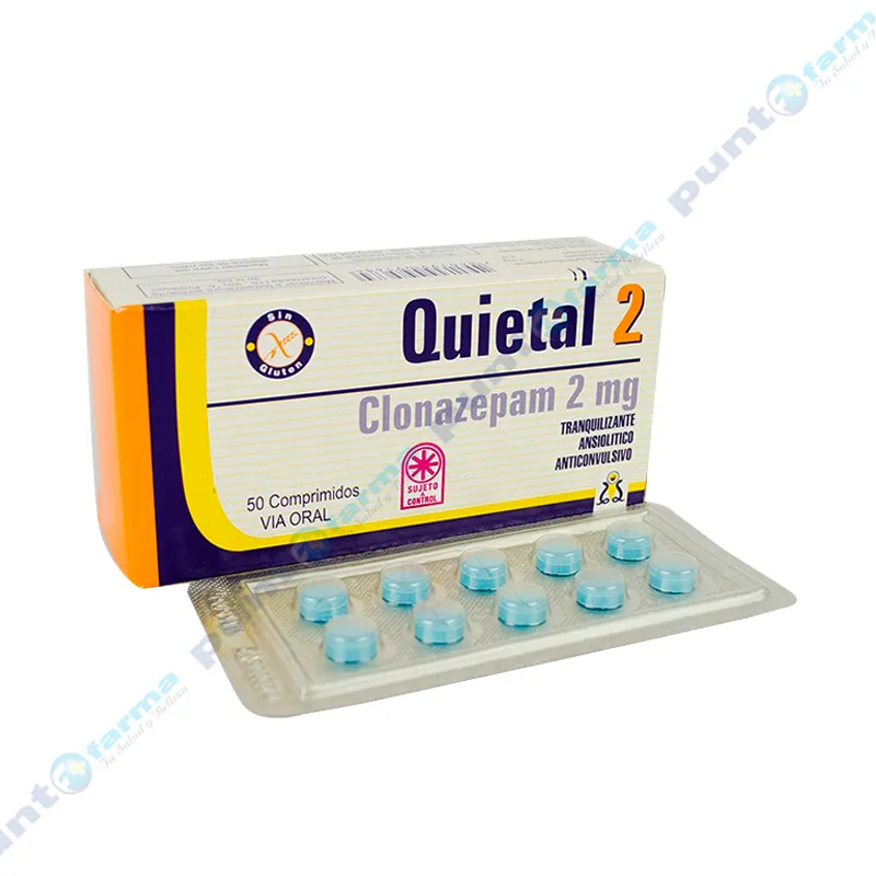 Quietal 2 Clonazepam 2 mg - Caja de 50 comprimidos