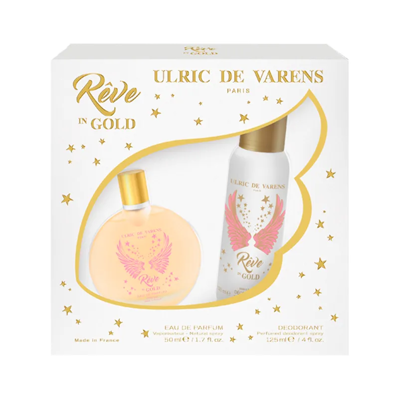 Set Eau de Parfum 50mL + Desodorante Perfumado en Spray 125mL New Reve In Gold Coffret Ulric de Varens