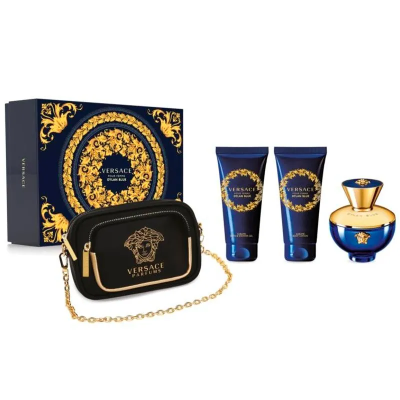 Set Versace Dylan Blue Pour Femme Set Eau de Parfum 100mL + Gel de Ducha 100mL + Body Loción 100mL + Neceser de regalo