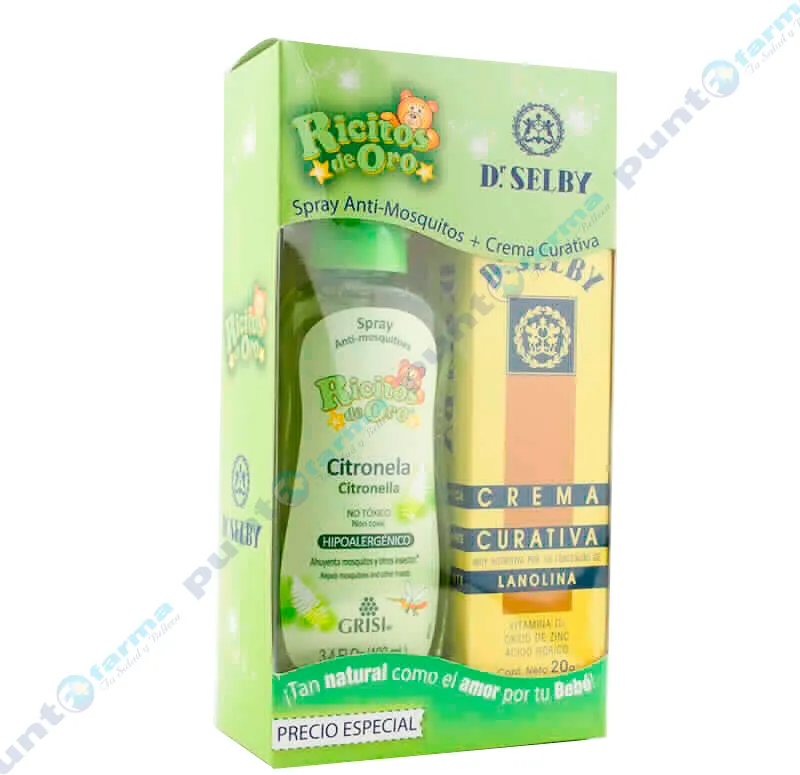 Spray Anti-mosquito 100ml Ricitos de Oro + Crema Curativa 20g Dr. SELBY