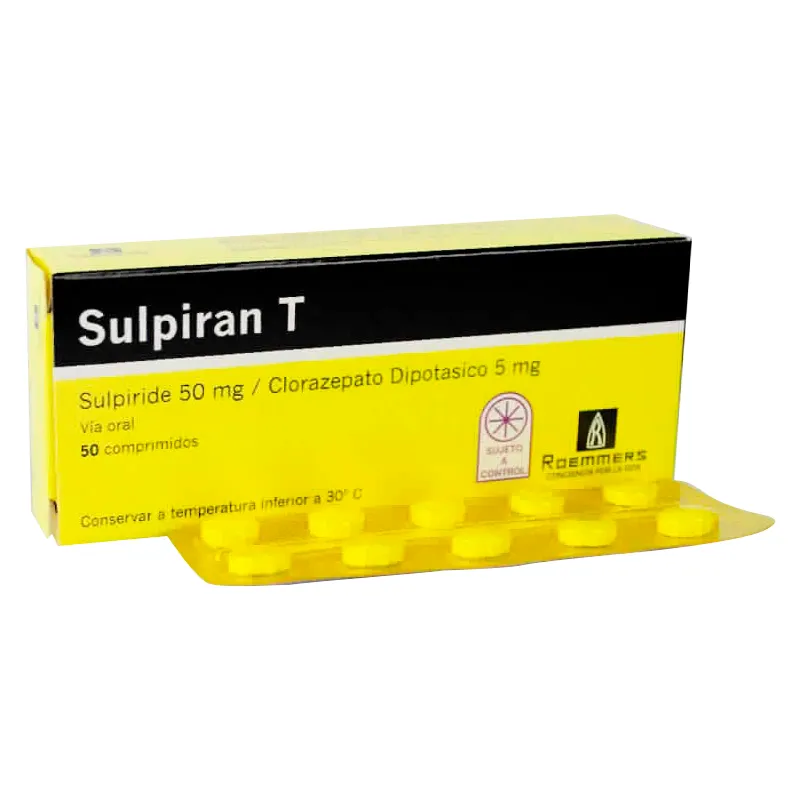Sulpiran T Sulpiride 50 mg - Caja de 50 comprimidos