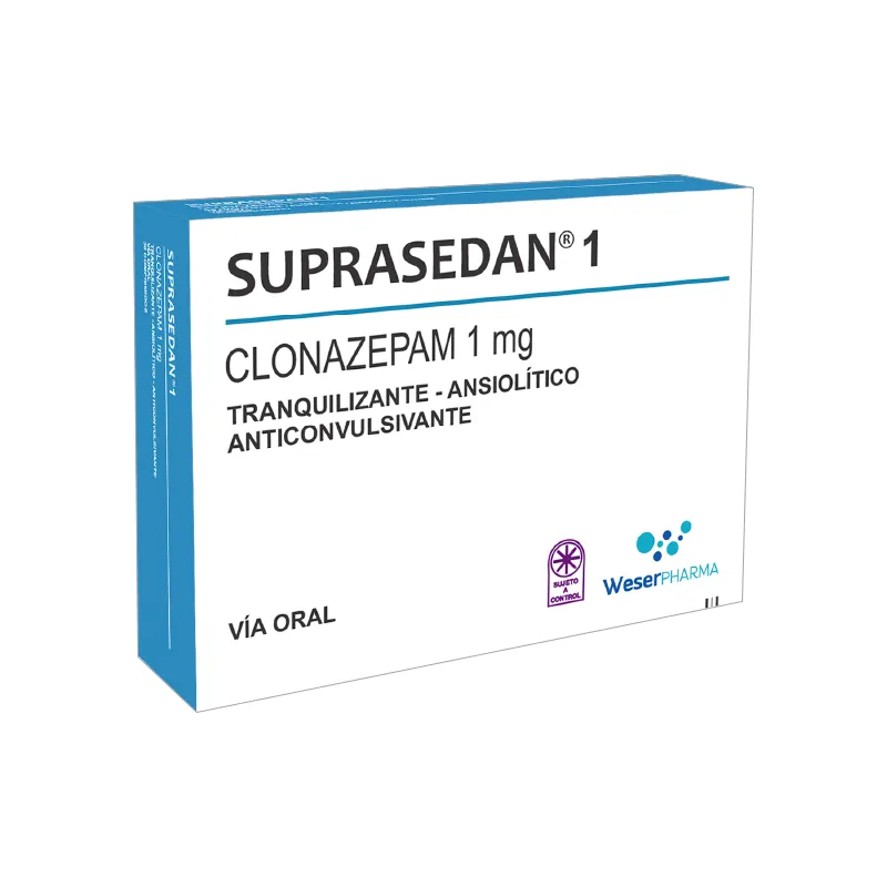 Suprasedan 1 Clonazepam 1 mg - Cont. 30 comprimidos