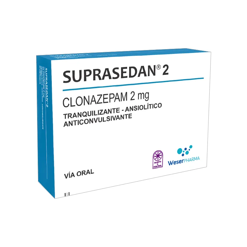 Suprasedan 2 Clonazepam 2 mg - Cont. 30 comprimidos