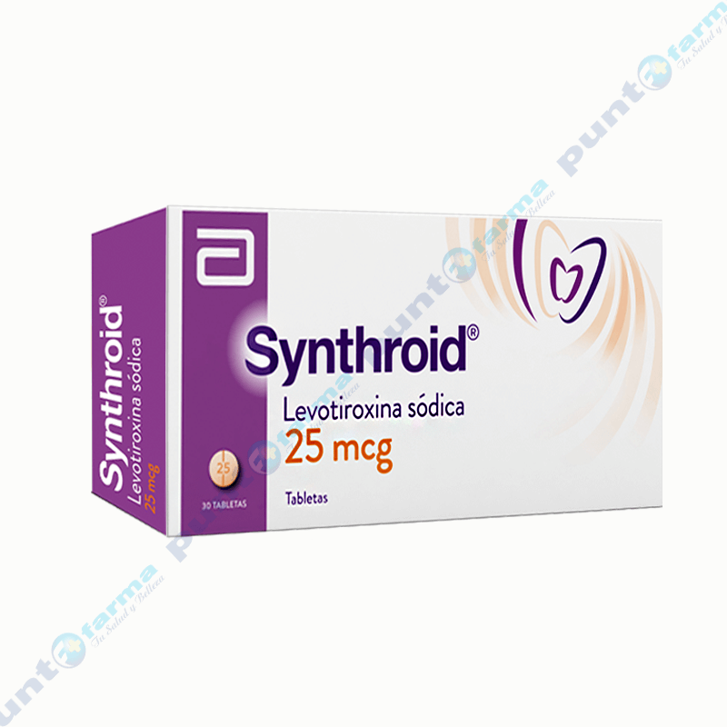 Synthroid Levotiroxina Sodica 25 Mcg Caja De 30 Tabletas Punto Farma   Synthroid Levotiroxina Sodica 25 Mg Caja De 30 Tabletas 41585 