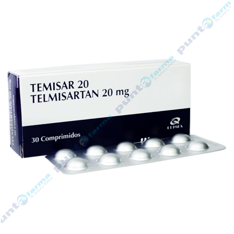 Temisar 20 Telmisartan 20 mg - Caja de 30 comprimidos | Punto Farma