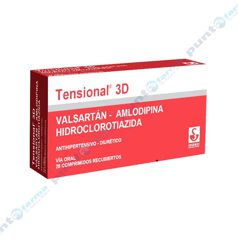 Tensional 3 D Valsartán - Caja de 28 Comprimidos Recubiertos