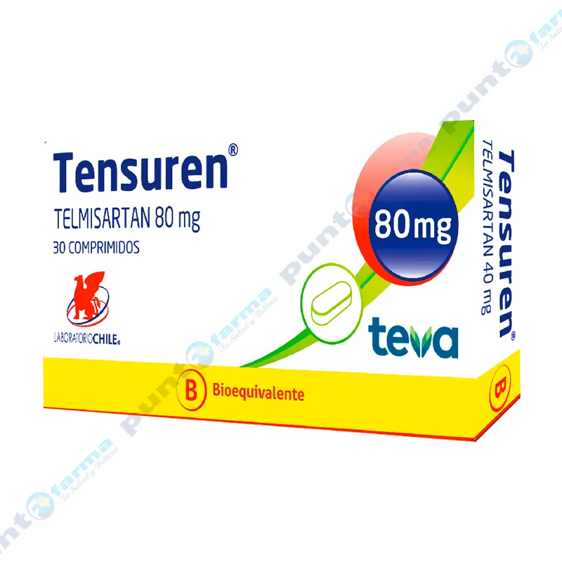 Tensuren Telmisartan 80 - Caja de 30 Comprimidos