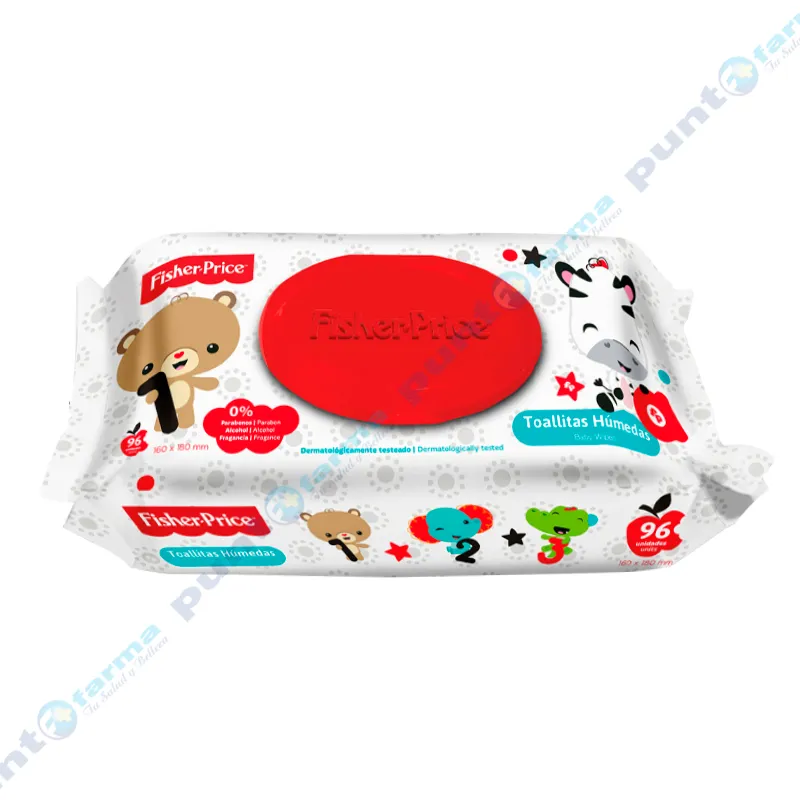 Toallitas Húmedas Flow Con Tapa Fisher Price - Cont 96 unidades