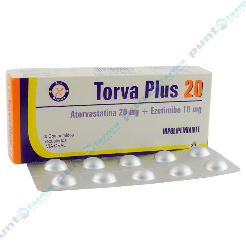 Torva Plus 20 Atorvastatina 20 mg - Caja de 30 comprimidos recubiertos