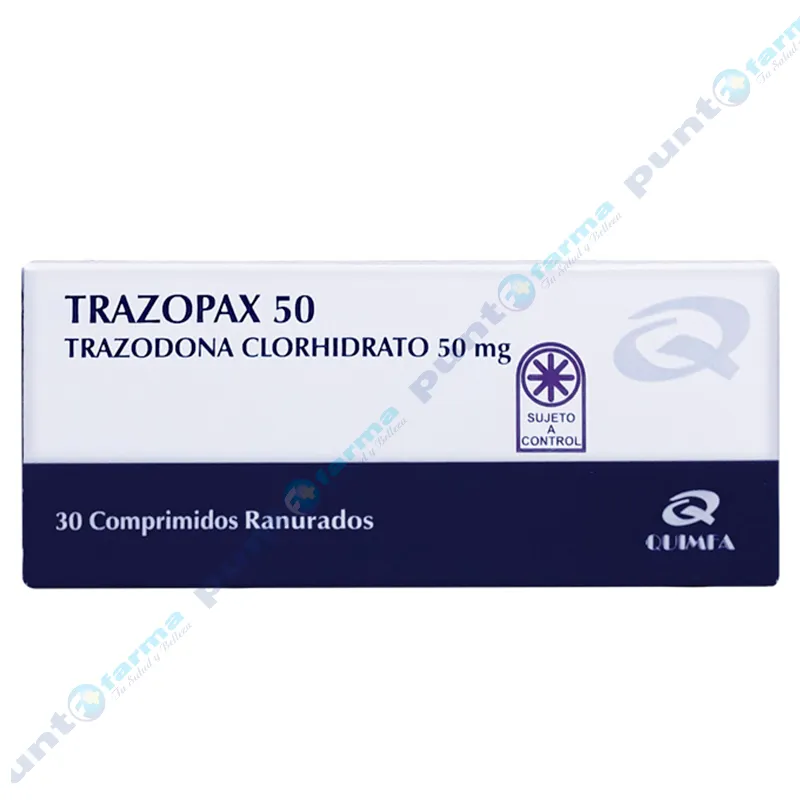 Trazopax 50 Trazodona Clorhidrato 50 mg - Cont. 30 comprimidos ranurados