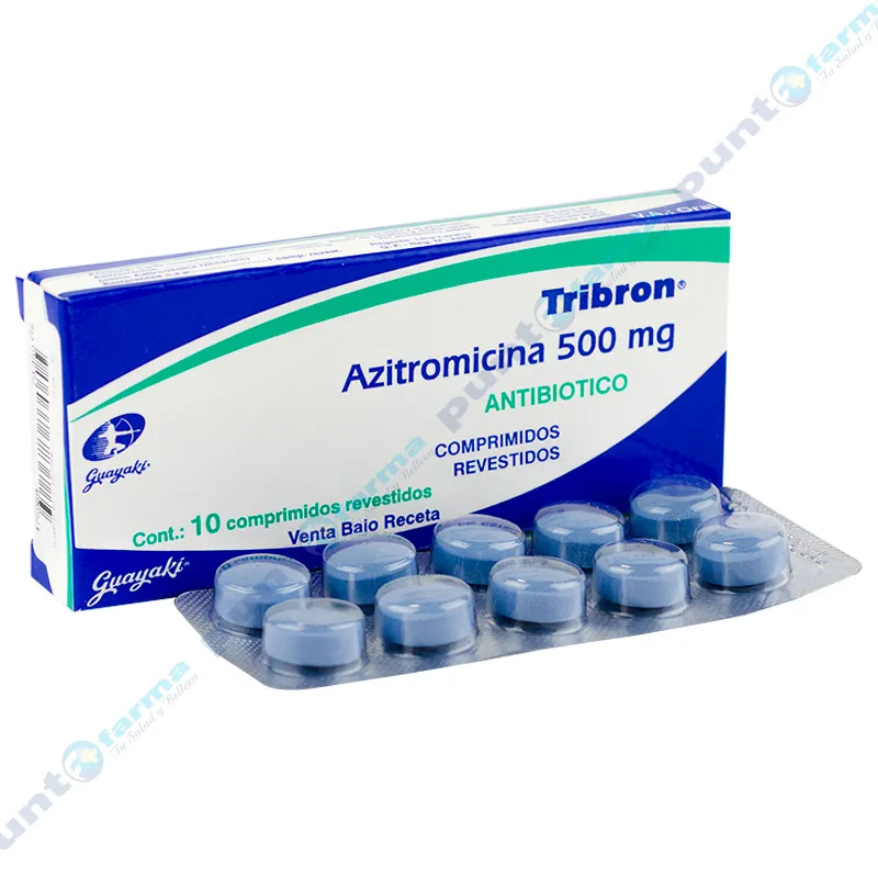 Tribron Azitromicina 500mg - Caja de 10 comprimidos revestidos