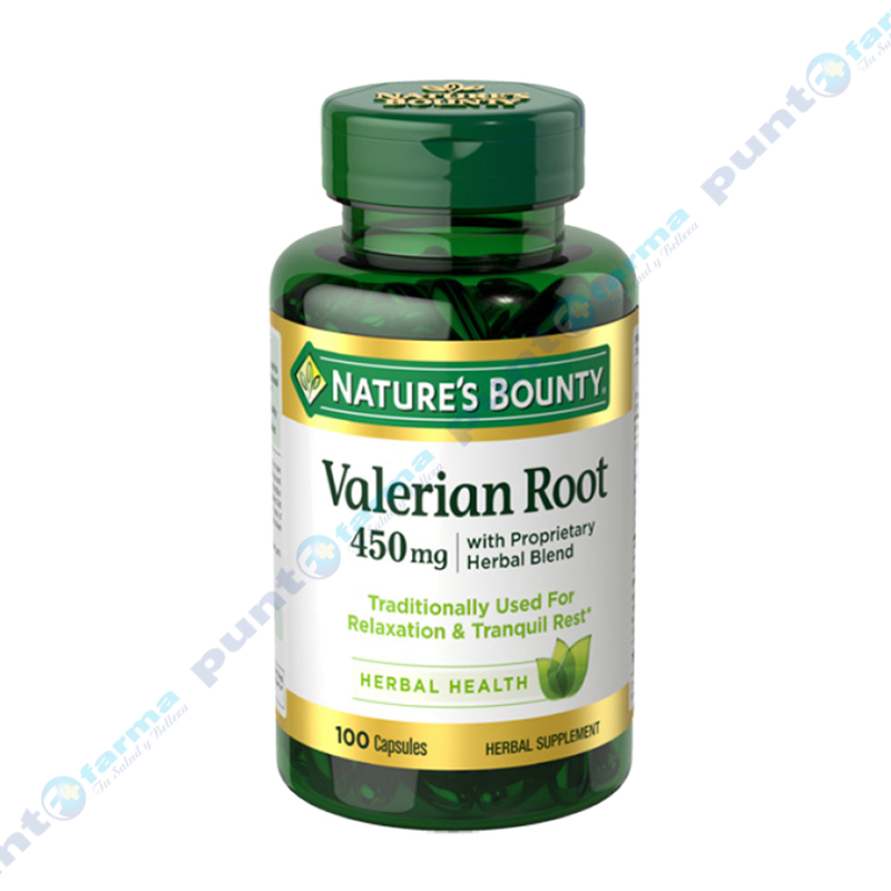 Valeriana Root 450mg Natures Bounty - Frasco De 100 Cápsulas | Punto Farma