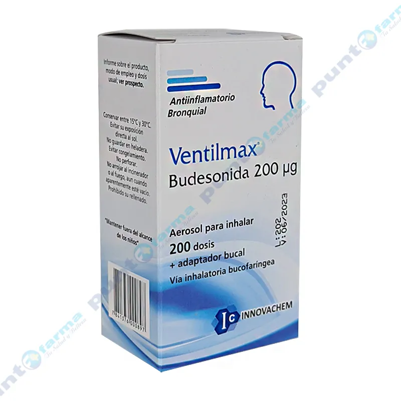 Ventilmax Budesonida 200 Dosis - Cont 1 aerosol para inhalar 200 dosis