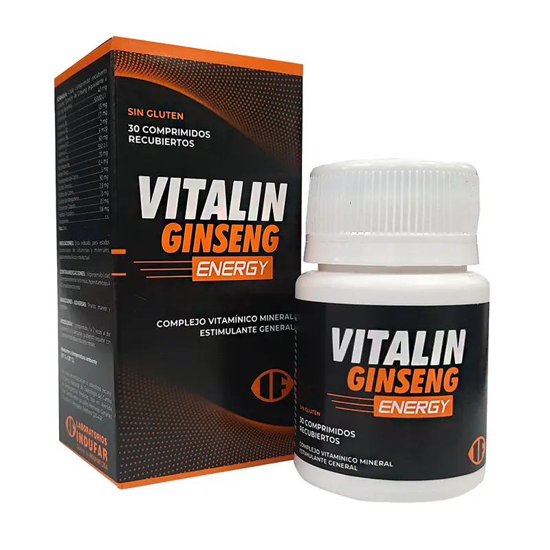 Vitalin Ginseng Energy - Frasco de 30 comprimidos recubiertos