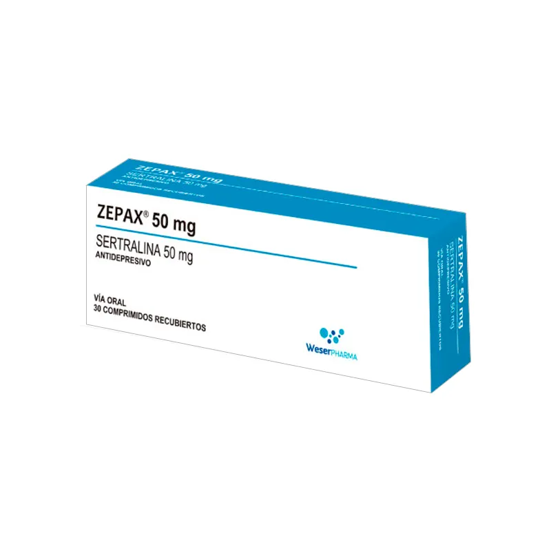 Zepax 50 mg Sertralina 50 mg - Cont. 30 comprimidos recubiertos