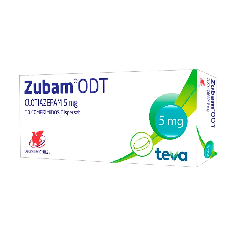 Zubam ODT Clotiazepam 5 mg - Cont. 30 comprimidos bucodispersables