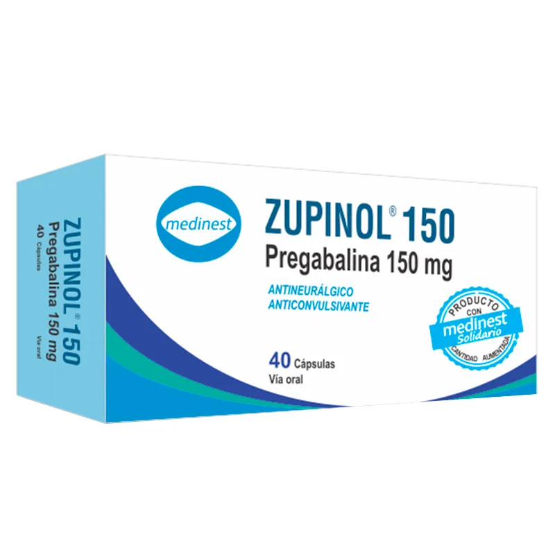 Zupinol 150 Pregabalina 150 mg - Cont. 40 cápsulas