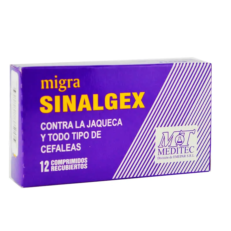 migra Sinalgex Contra la jaqueca y todo tipo de cefaleas - Caja de 12 comprimidos recubiertos