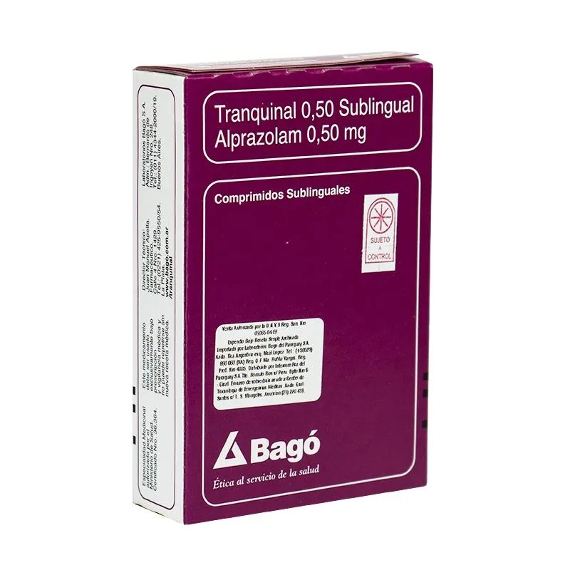 Tranquinal Alprazolam - 0,5 mg Cont. 30 Comprimidos Sublinguales.
